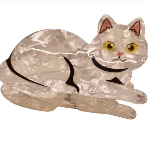 ⭐❤️ FREE Cat Kitten Chic Trendy Hipster Minimal Hip Hippie Artsy Hair Claw Clip - Picture 1 of 6